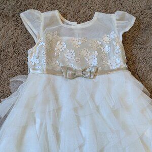 Toddler Girls White Flower Girl Dress
